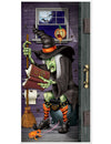 Décoration de porte sorcière aux toilettes pour Halloween multicolore avec grimoire et chaudron